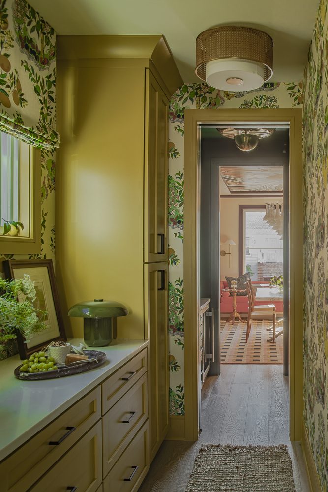 Olive-gold hallway